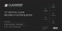 ClearKeep Premium 12" Vinyl Record Outer Sleeves – Case of 8 × 100 Packs (800 Sleeves, 3.5 Mil)